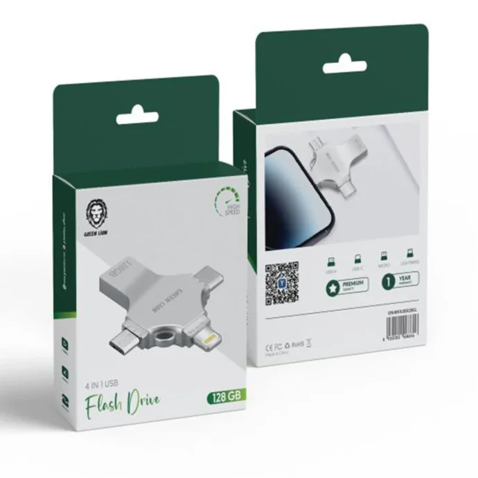 Green Lion 4-in-1 USB Flash Drive 128GB - Image 3