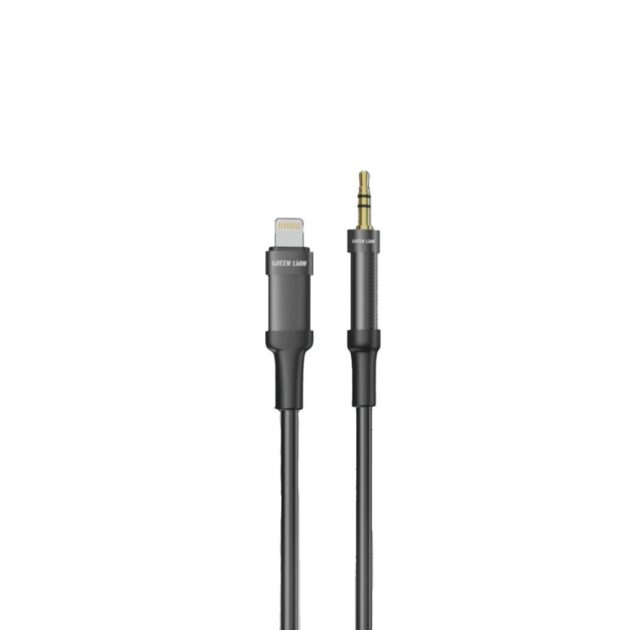 Green Lion Lightning to AUX Braided Cable 1M
