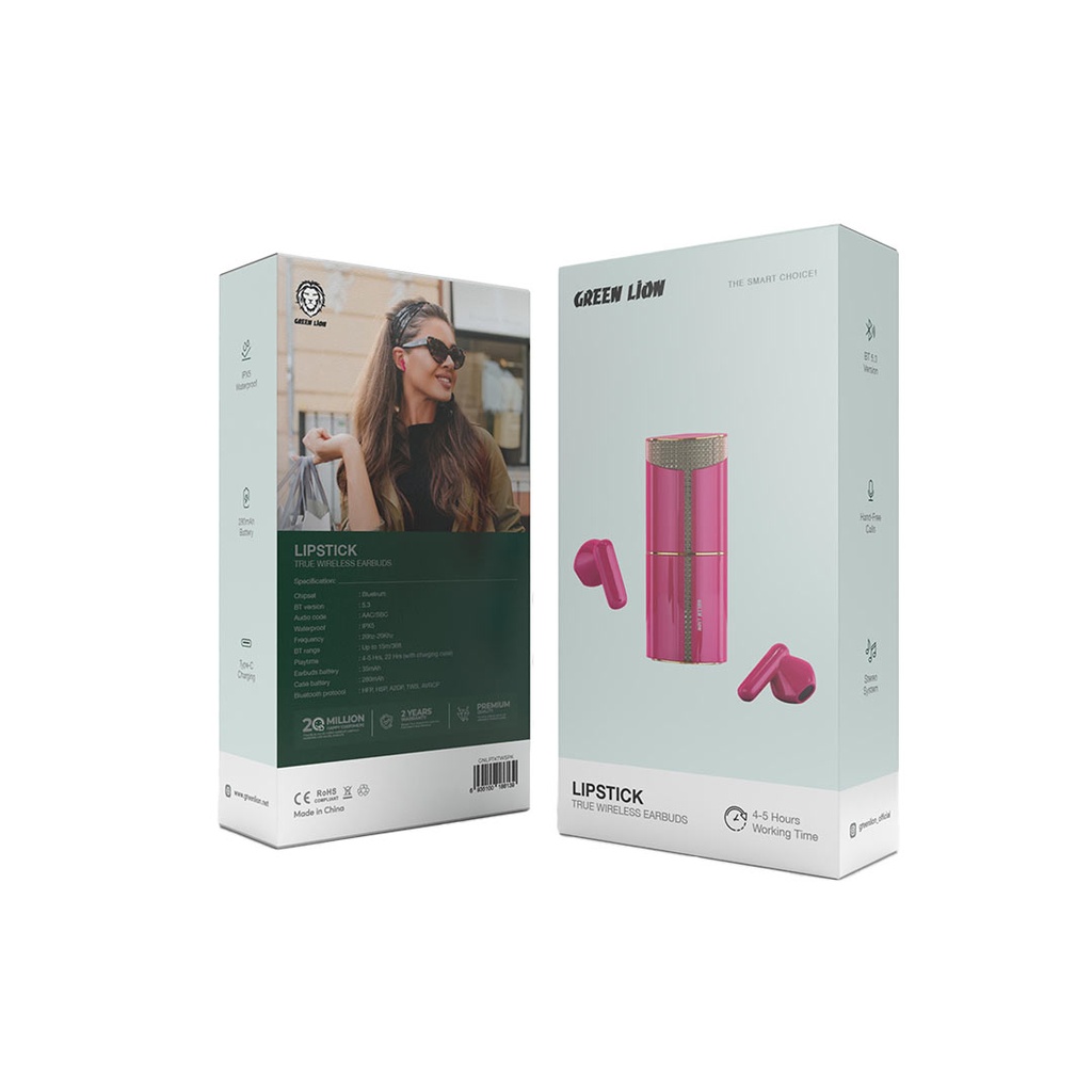 Green Lion Lipstick True Wireless Earbuds - Image 4